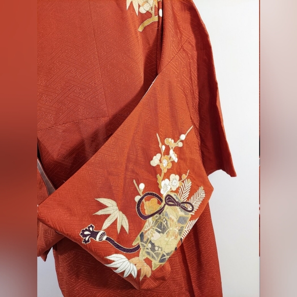 Vintage silk Kimono 40s 50s robe dressing gown or swim lingerie cover up - Picture 3 of 9